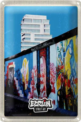 Produktbild von Blechschild Reise 20x30cm Berlin Hochhaus Graffiti Kunst Straße
