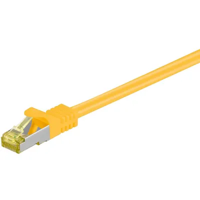 Produktbild von Goobay 91584 RJ45 Patchkabel CAT 6A S/FTP (PiMF), 500 MHz mit CAT 7 Rohkabel, Gelb, 1 m - LSZH halogenfrei, Kupfer, RJ45 (CAT 6A) Stecker