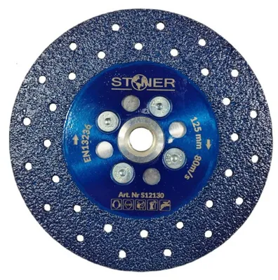 Immagine prodotto di Disco abrasivo in argento e diamante, diametro 125 mm, per la molatura di pietra