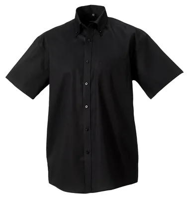 Produktbild von Russell Collection Herren Hemd, Kurzarm, bügelfrei FK760 (Kragenweite 46) (Schwarz)