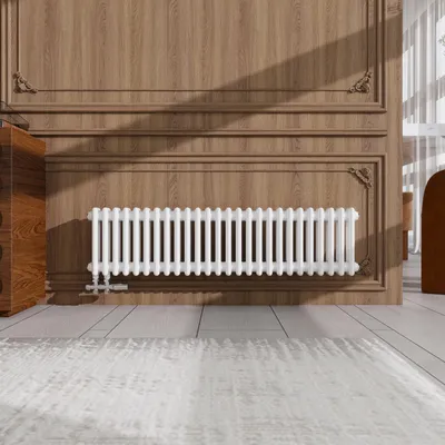 Produktbild von Acezanble 300x1190mm Traditioneller Heizkörper 794W 2 Säulen Gusseisenstil Matt Weiß Warmwasser