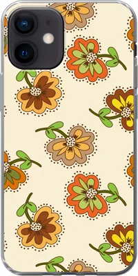 Produktbild von MuchoWow® Handyhülle Schutzhülle Hülle für Telefoonhoesje iPhone 12 Design - Blumen - Retro - Vintage Silikon Softcase Handy Hülle - Schutzhülle