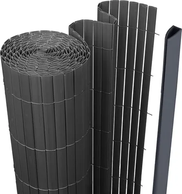 Obrázek produktu pro Fiqops PVC stínící rohož pro ochranu soukromí plot stínící plot balkonový větrolam, antracit, 90 x 300 cm