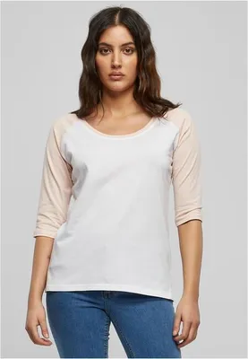 Immagine prodotto di Urban Classics Donna 3/4 Raglan a contrasto wht/rosa - XS