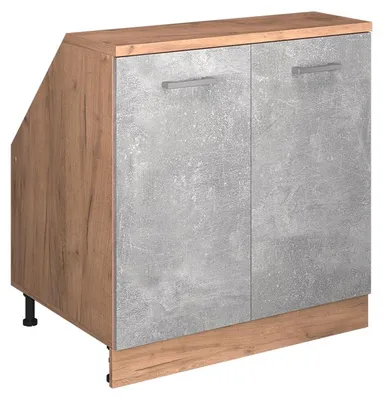 Immagine prodotto di Mobile cucina sottotetto Vicco R-Line Calcestruzzo 80 cm con 2 porte, carcassa 60 cm profondità, Model 60469