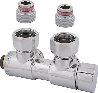 Obrázek produktu pro Js Duoplex Kombiarmatur Dn15,1/2" Entleerb,Eckf,Dn15,1/2",Pol.chr.