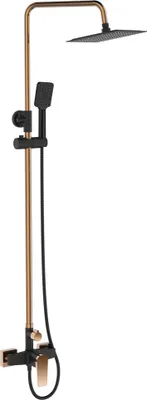 Produktbild von BADLAND Duschsäule MIDNIGHT Duschsystem, Brausegarnitur in Schwarz-Gold