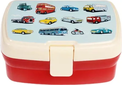 Produktbild von Lunchbox mit herausnehmbaren Fach Road Trip Kunststoff Clipverschluss ca.17x13x7,5cm