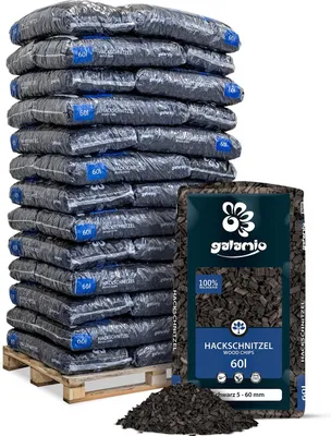 Produktbild von Galamio Holzhackschnitzel Schwarz 60l x 39 Sack 2340l Palette