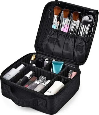 Produktbild von Famanu Reise-Make-upkoffer Wasserfest - Tragbare Kosmetiktasche mit Verstellbaren Fächern