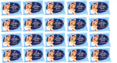 Produktbild von 20x PAGLIERI Felce Azzurra Talco Classico Körperpuder Talkpuder 100 g Nachfülla und Robusta in Beuteln mit einem Aroma-Saver-Ventil, 1.000 Gramm Körner.