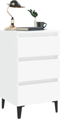 Immagine prodotto di Maison Exclusive - Comodino con gambe in metallo Bianco 40x35x69 cm