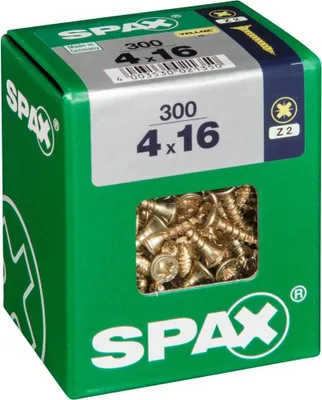 Immagine prodotto di Set di 300 viti in acciaio a testa svasata pozidriv SPAX, Diam.4 mm x L.16 mm
