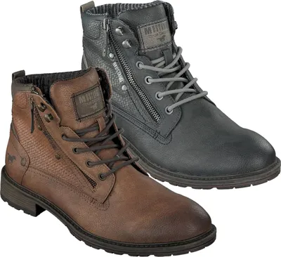 Produktbild von Mustang Herren Stiefelette Schnürboot Flechtoptik 4140-501, Größe:45 EU, Farbe:Braun