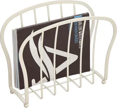 Produktbild von Zeitungshalter Metalldraht creme Magazinständer Zeitschriftenkorb 35,6 cm mDesig