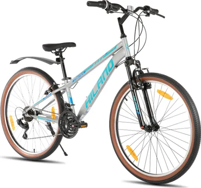 Produktbild von HILAND 26 Zoll Mountainbike für Herren und Damen, 21 Gänge Mountainbike, hochfester Stahlrahmen, V-Bremse, Hardtail MTB für Erwachsene,Grau