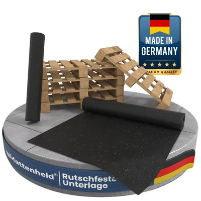 Produktbild von Mattenheld® Anti-Rutsch-Matte zur Ladungssicherung 120 x 80 x 0,3 cm | Gummigranulat Matte für LKW & PKW | Unterlegmatte Fitnessgeräte | Bautenschutzmatte