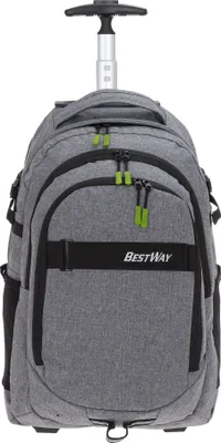 Produktbild von Schultrolley Jungen Mädchen Schulrucksack Trolley Bestway Evolution Packer Trolly Rucksack Schultrolly 40244-1701 Grau Dark Side + Bagboom Heftmappe
