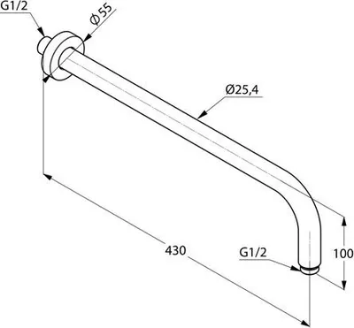 Obrázok produktu pre Kludi KLUDI A-QA nástenné sprchové rameno 400 mm nástenná ružica matná čierna/chróm