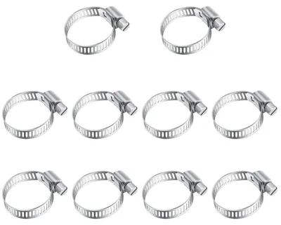 Zdjęcie produktu dla 10 sztuk zacisków do węży, 19-29 mm, śruby zaciskowe ze stali nierdzewnej