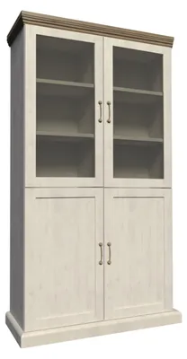 Immagine prodotto di Vetrina a quattro ante con inserto in vetro ELDOR - Pino nordico / Rovere selvatico