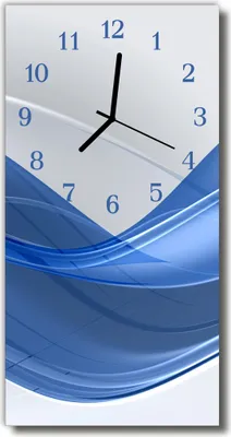 Produktbild von Tulup Glasuhr Wanduhr Küchenuhr Echt-Glas 30x60 Muster Blau