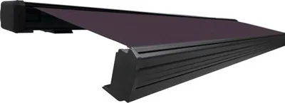 Produktbild von SOLUNA Kassettenmarkise Exquisit 6x2,5 Dessin S2119 Gestell DB703 dunkelgrau Antrieb links inkl. Motor und Wandschalter
