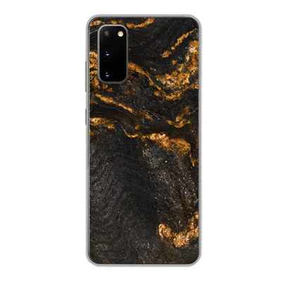 Produktbild von MuchoWow® Handyhülle Schutzhülle Hülle für Samsung Galaxy S20 Marmor - Limette - Schwarz - Gold - Marmoroptik - Luxus Silikon Softcase Handy Hülle - Bild