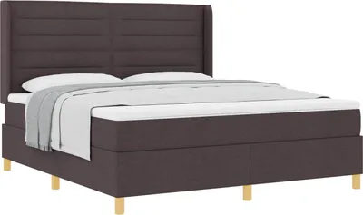 Immagine prodotto di Letto a molle con materasso Marrone Scuro 180 x 200 cm Tessuto