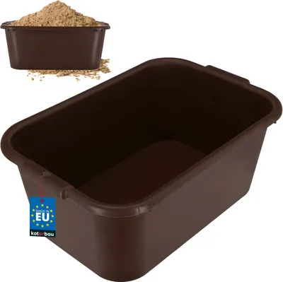 Produktbild von KOTARBAU® Mörtelkübel eckig 45 L Braun Kunststoff Mörtelwanne Mörtelkasten Speißkübel Baukübel Baueimer Mörteleimer Speisfass eckig Maurerkübel