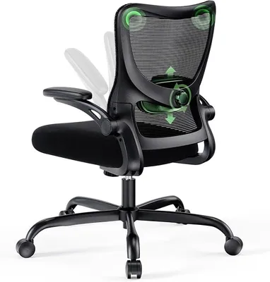 Imagen del producto de Silla de oficina, silla de escritorio, reposabrazos 3D, soporte lumbar 2D