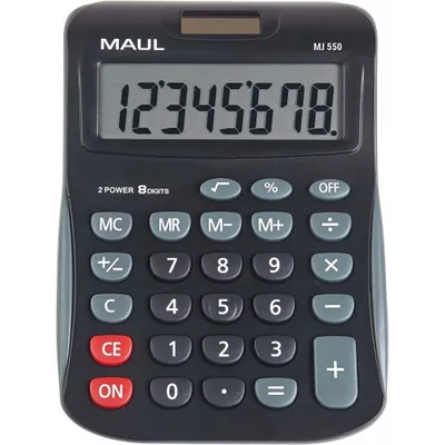 Image de MAUL Calculatrice de bureau MJ 550 Affichage LCD 1 ligne, 8 chiffres pile solaire 15.5 x 11 x 2.5 cm noir