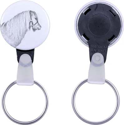 Produktbild von Shetlandpony - ein einzigartiger Schlüsselanhänger mit einem Pferdebild, handgefertigtes Produkt, leicht und handlich, Anhänger der Marke Art-Dog