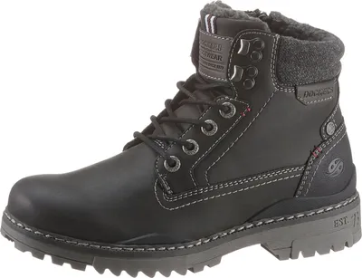 A single black boot is shown against a white background.