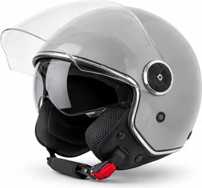 Produktbild von VINZ Tobia Jethelm mit Doppelvisier | Roller Helm mit Sonnenblende | In Gr. XS-XXL | ECE 22.06  | Motorradhelm mit Visier |Viele Farben Erhältlich - Grau | L (59 - 60 cm)