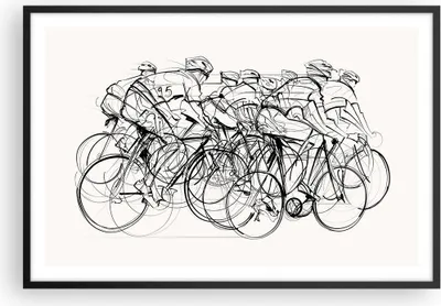 Produktbild von Gerahmtes Poster - Schwarzer Rahmen - Fahrrad Rennen Rad - 91,5x61 cm - Wand Bild - Wanddeko - Wandbilder - Kunstposter - Wandposter - Bilderrahmen - Bilder - Kunstdruck - Wandbild - P2BAA91x61-4122