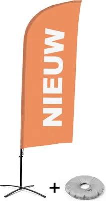 Produktbild von Showdown Displays Beachflag Alu Wind Komplett-Set Neu Orange Niederländisch Kreuzständer