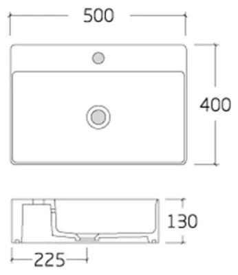 Produktbild von Aufsatzwaschbecken KW8085 - Sanitärkeramik - Rechteckig - 50 x 40 x 13 cm, Farbe:Grau matt, Ablaufgarnitur wählbar:Ohne Ablaufgarnitur