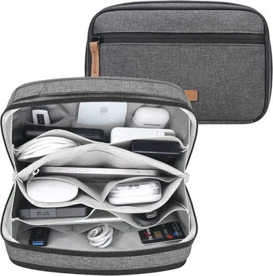 Productafbeelding van Famanu reisadapter organizer, waterafstotende etui - zwart