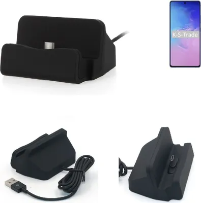 Produktbild von K-S-Trade Docking-Station kompatibel mit Samsung Galaxy Note 10 Lite Ladestation Dock Ladegerät Docking Station Tischständer Ständer inkl. USB Typ