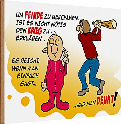 Produktbild von Holzschild Spruch 30x20cm Feinde einfach sagt was man denkt