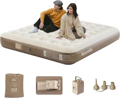 Imagen del producto de Colchón inflable con bomba eléctrica recargable, autoinflable de 25 cm, capacidad máxima de 450 kg, ideal como cama de invitados, para camping y uso doméstico. Colchón inflable para 2 personas, dimensiones: 200 x 150 x 25 cm