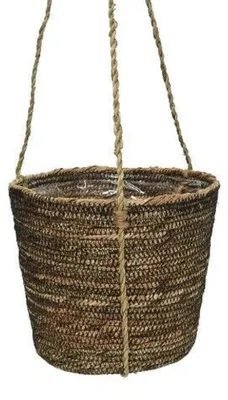 Produktbild von Blumenampel Hängeampel Blumentopf Hängetopf braun Jute Ø 18 cm H14 cm