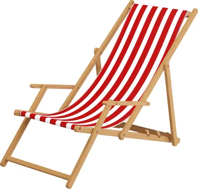 Produktbild von Liegestuhl rot-weiß Gartenliege Sonnenliege Strandstuhl Klappstuhl Deckchair Buche natur 10-314N
