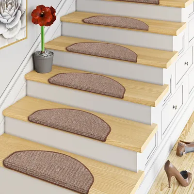 Produktbild von Trend Schlinge Stufenmatte Primo Braun (halbrund), Größe / Menge:18x56 cm = 1 Stck.