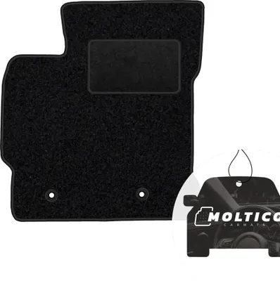 Produktbild von moto-MOLTICO Fahrer Fußmatte Auto Velours Fahrerseite Autoteppiche Schwarz Fahrermatte 1-teilig passend für Toyota Auris II 2013-2018