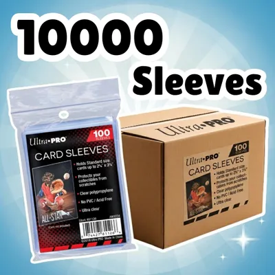 Produktbild von Ultra PRO Penny Sleeves Soft Standard Kartenhüllen 10.000 Stück – 100×100 Soft Sleeves für Pokémon, Magic & Trading Cards +Heartforcards®Versandschutz