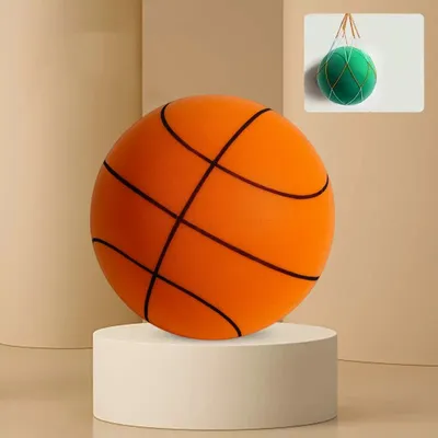 Produktbild von 24cm Hüpfendes stummes Ballspielzeug für den Innenbereich, lautloser Basketball, Flummi lautloser Spielplatz, Kind, Sportspiele, Geschenk,Orange