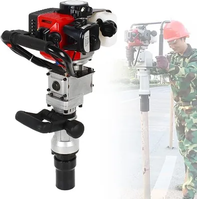 Productafbeelding van Benzinemotorboor, grondboor, paalrammer, benzinemotor, paalrammer, paalboormachine, rammer, omheining, paalrammer, benzinemotor, paalboor, set