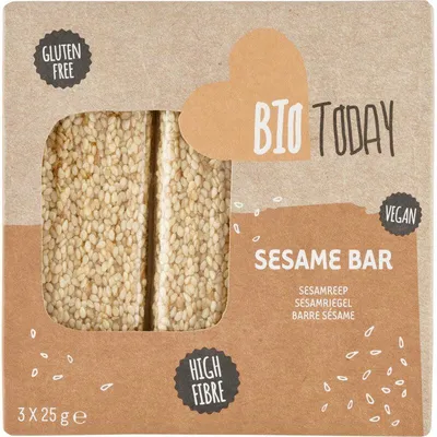 Produktbild von BioToday Sesamrepen 75g – -e, knusprige Sesamriegel, gesunder Snack